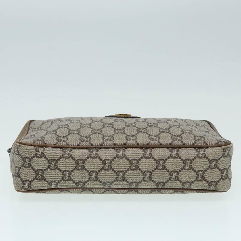 GUCCI GG Plus Supreme Clutch Bag PVC Beige Auth mr376 - Picture 6 of 16